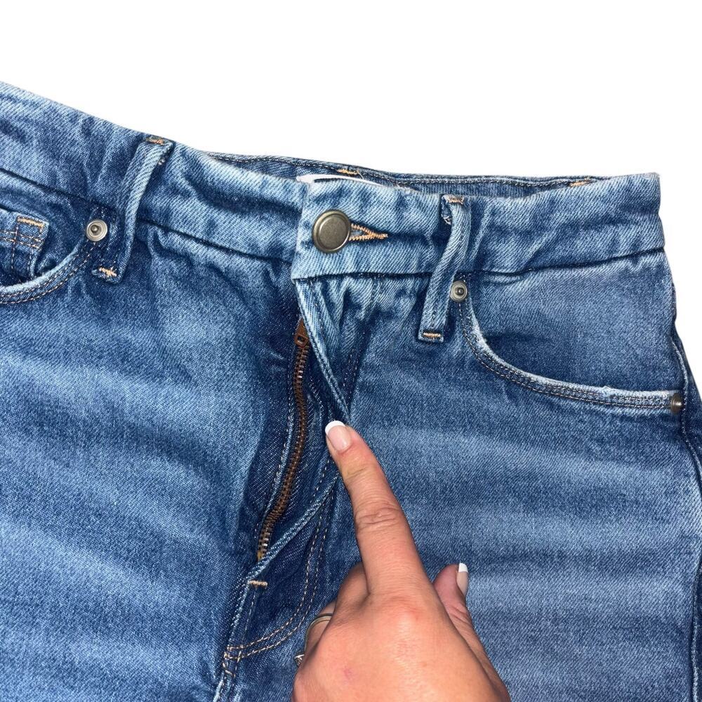 Good American Good Leg Jeans Straight Leg Distressed Denim Women’s 24 Classic - Picture 7 of 13